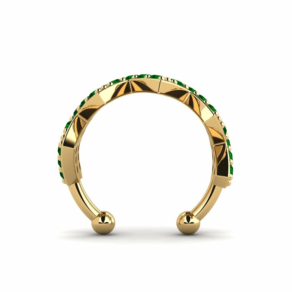 Brazalete de oreja Ear Cuffs Pendientes Deandra Oro Amarillo 375 Swarovski Verde