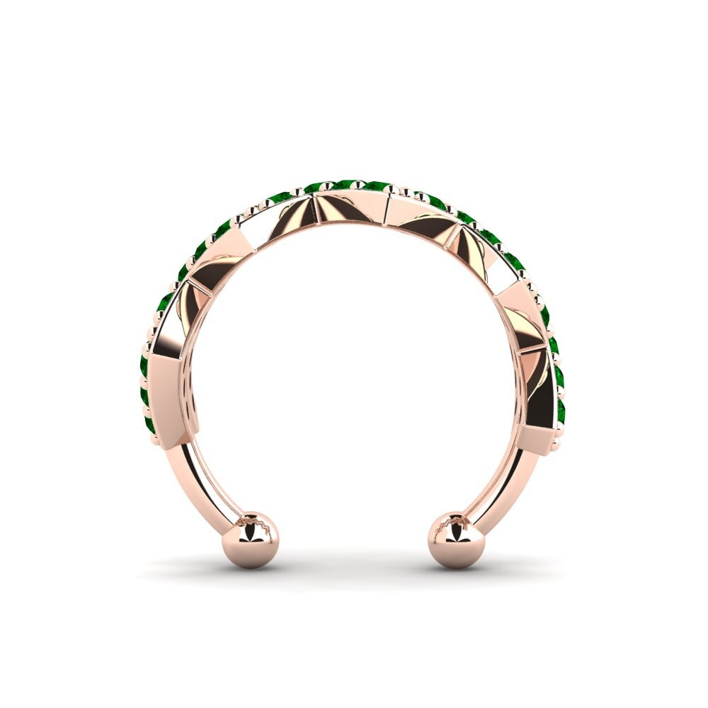14k Oro Rosa Circonita Verde Pendiente de mujer Deandra