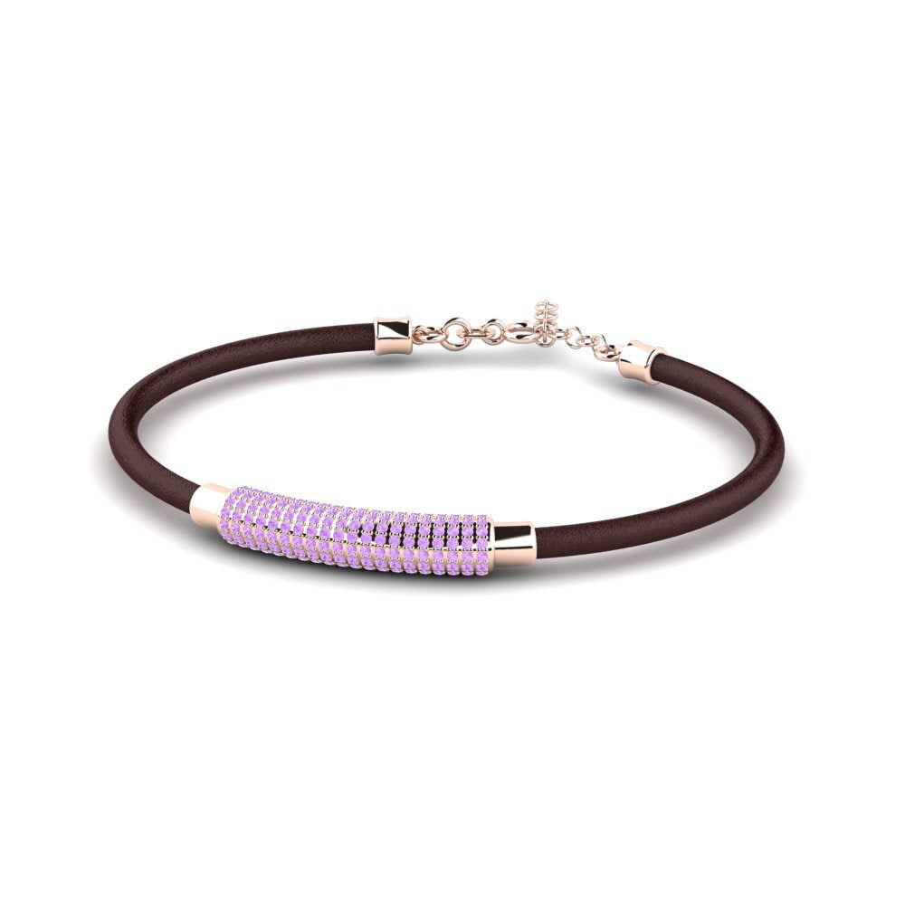 9K Rose Gold Amethyst Men's Bracelet Deandre