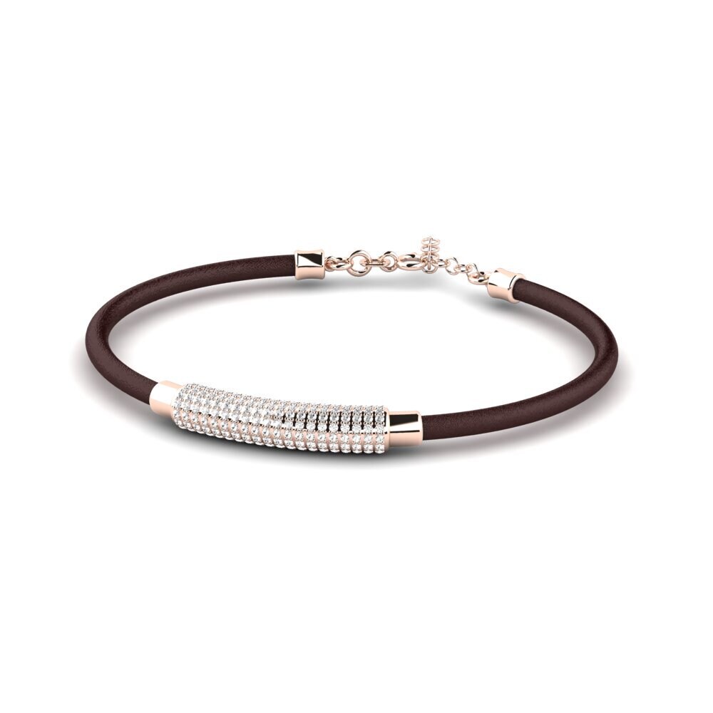 9K Rose Gold White sapphire Men's Bracelet Deandre