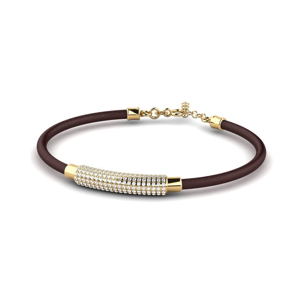18ct Yellow Gold White sapphire Men's Bracelet Deandre