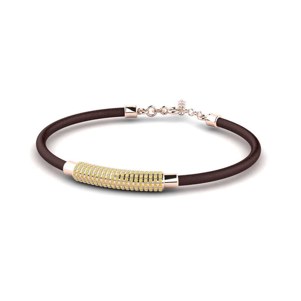 18ct Rose Gold Yellow Diamond Men's Bracelet Deandre