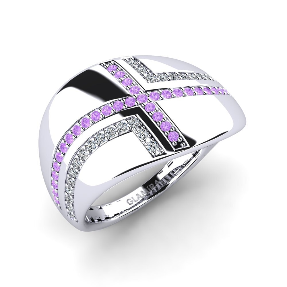 18ct White Gold Amethyst Ring Debbi