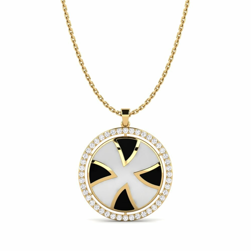 Vàng 9K Đá Sapphire Trắng Mặt dây chuyền nữ Debdas
