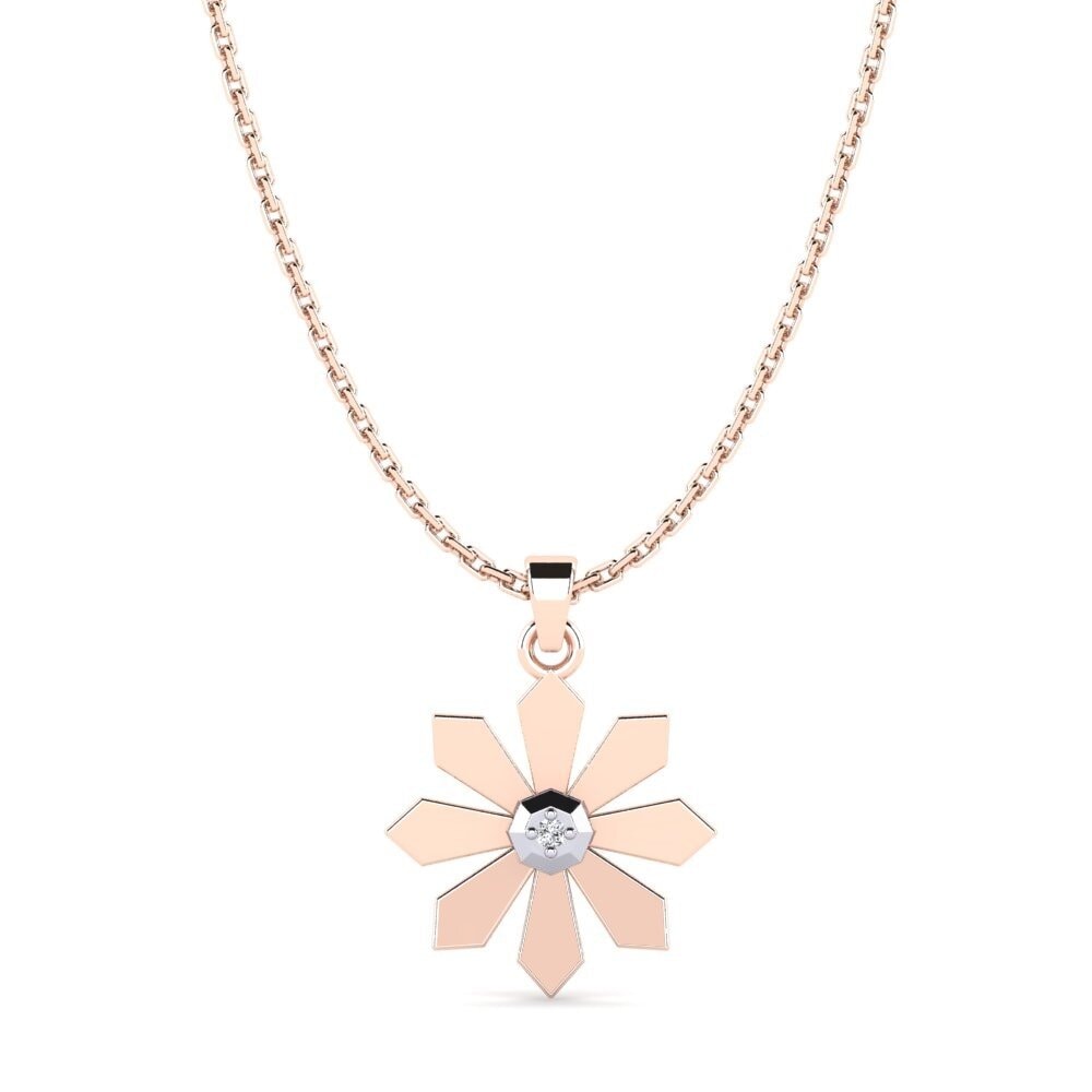 9k Oro Rosa & Blanco Diamante Colgante de Mujer Deboires