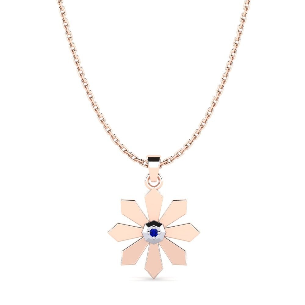 9k Oro Rosa & Blanco Zafiro Colgante de Mujer Deboires