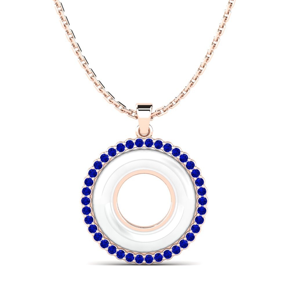 9ct Rose Gold Sapphire Women's Pendant Deborad