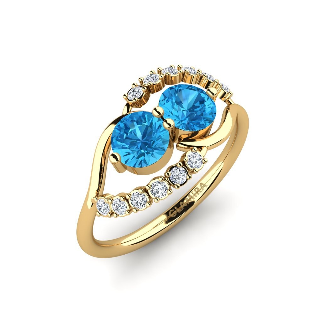 9ct Yellow Gold Blue Topaz Ring Debrisha