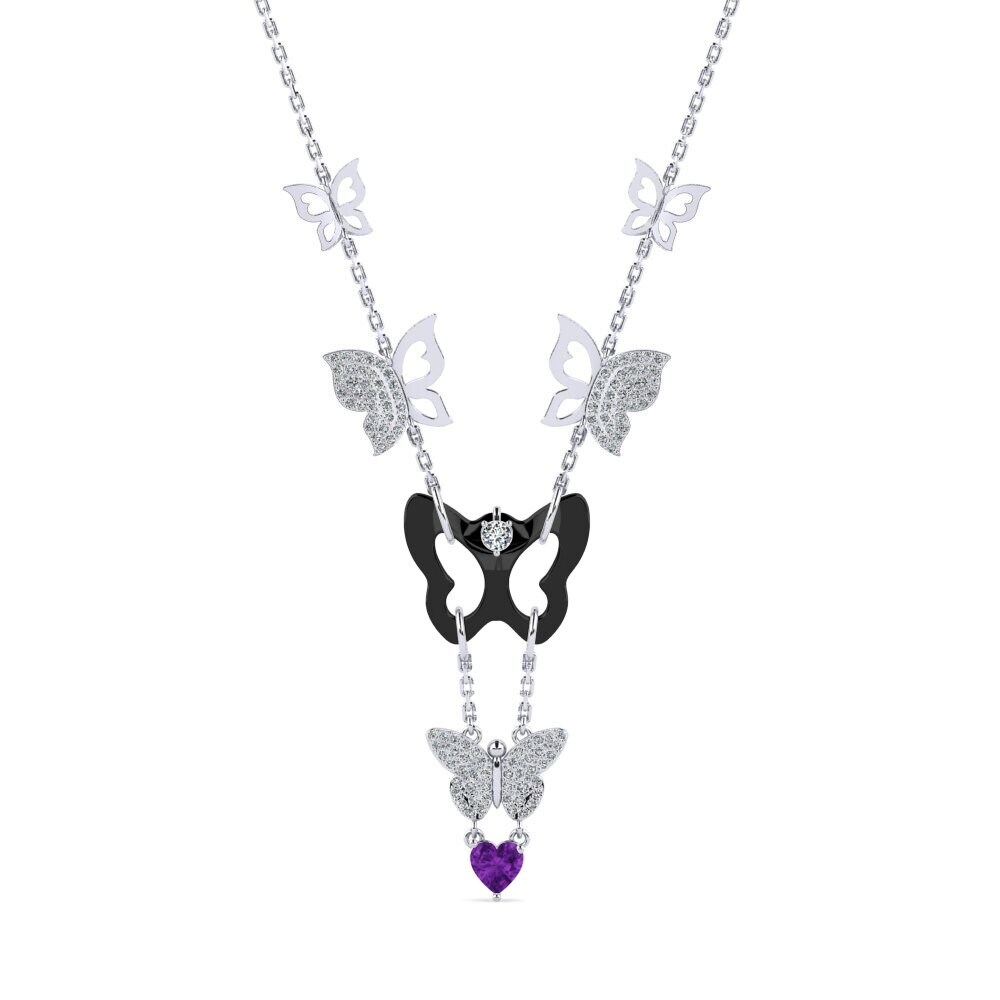 9k White Gold Amethyst Women's Necklace Debruyn