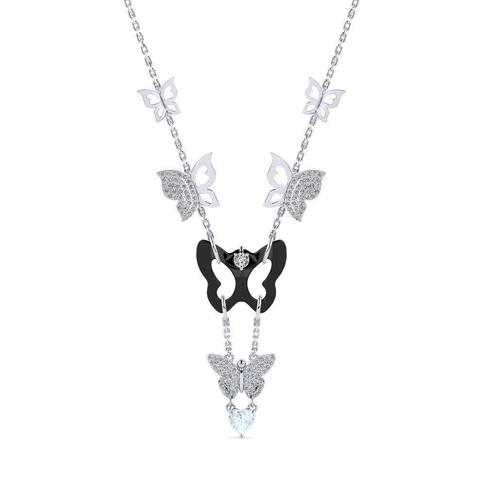 White Silver Aquamarine Women's Necklace Debruyn