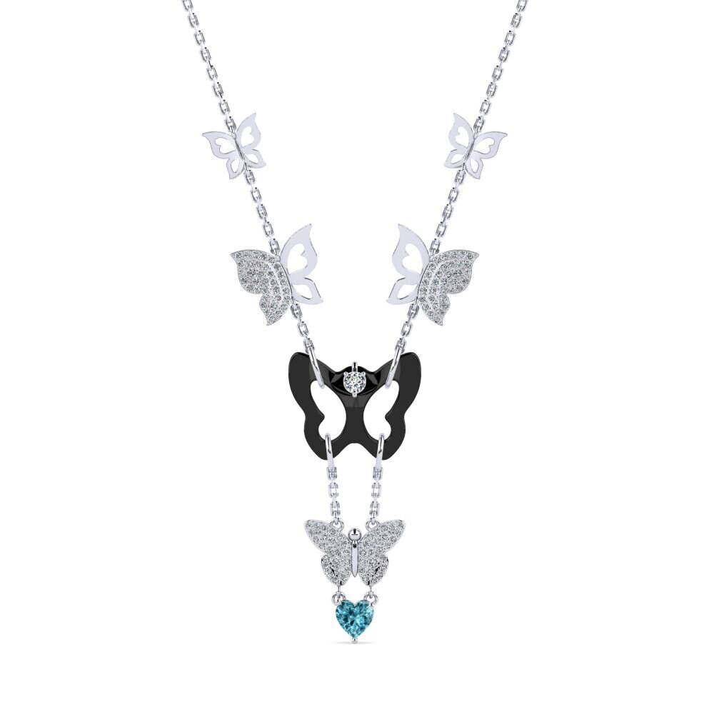 White Silver Blue Zircon Women's Necklace Debruyn