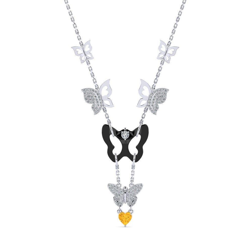 White Silver Citrine Women's Necklace Debruyn