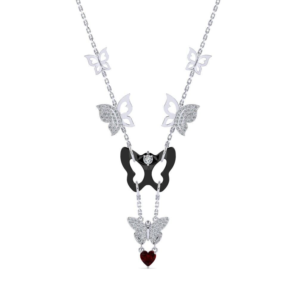 950 Platinum Garnet Women's Necklace Debruyn