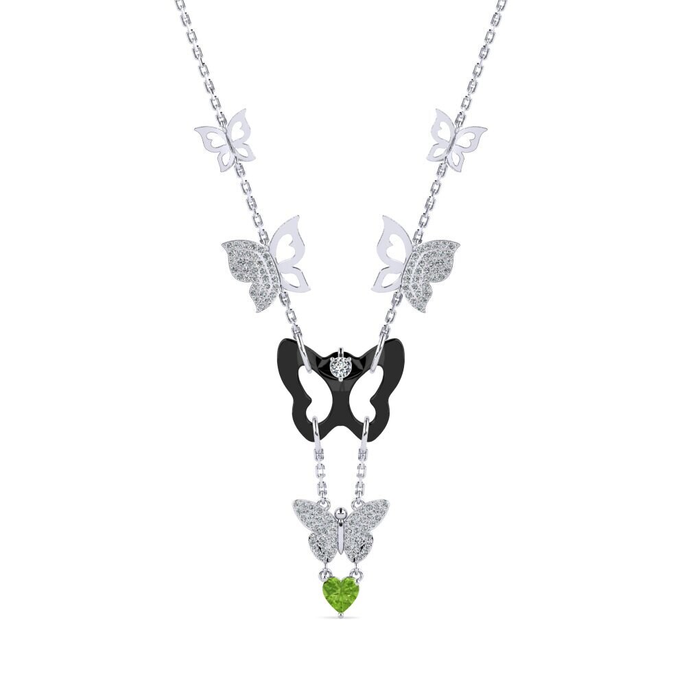 White Silver Peridot Women's Necklace Debruyn