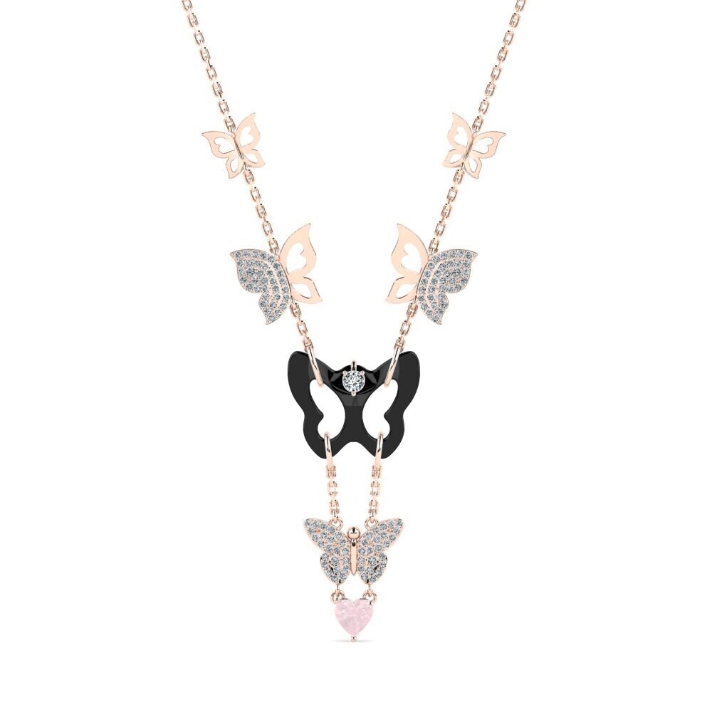 18ct Rose Gold Rose Quartz Women's Necklace Debruyn