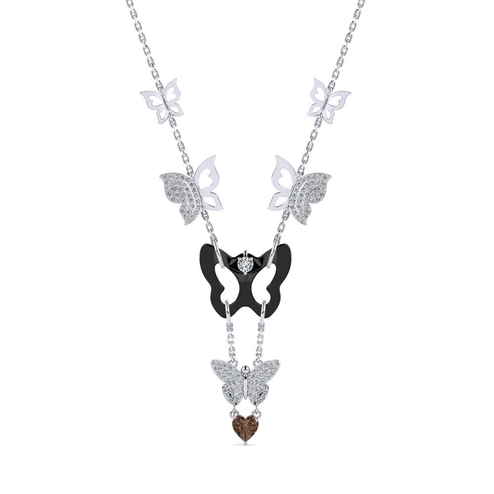 White Silver Smoky Quartz Women's Necklace Debruyn