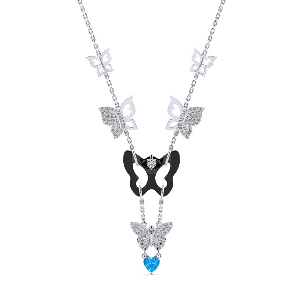 950 Platinum Blue Topaz Women's Necklace Debruyn