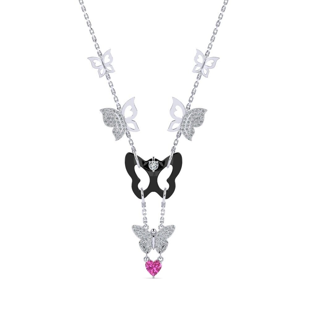 950 Platinum Pink Topaz Women's Necklace Debruyn