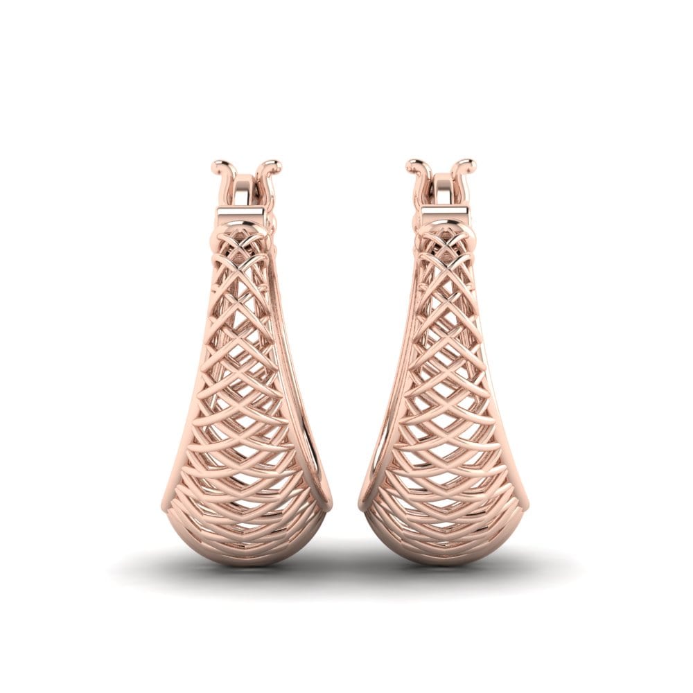 14k Oro Rosa Pendientes Decharneria