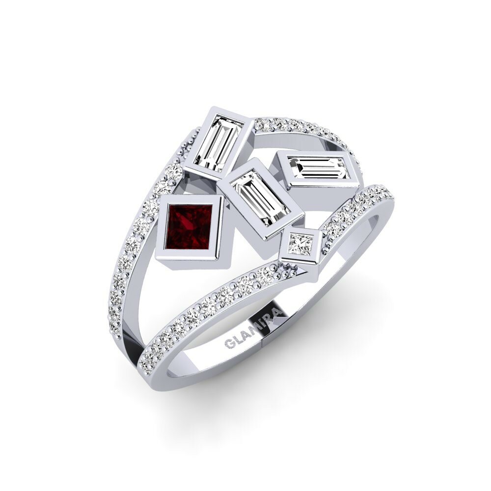 950 Platinum Garnet Ring Dedza
