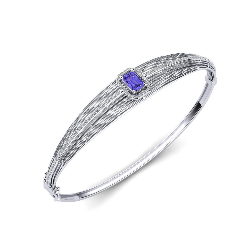 18ct White Gold Tanzanite Women's Bangle Dee