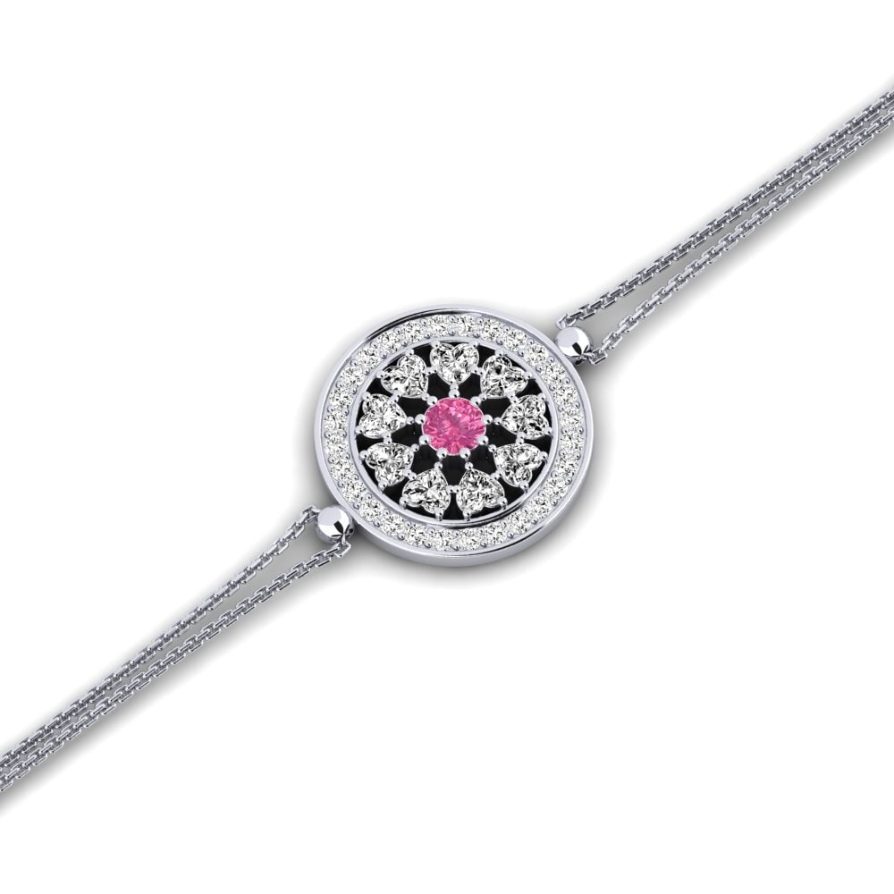Paladio Turmalina rosa Pulsera de Mujer Deepikay