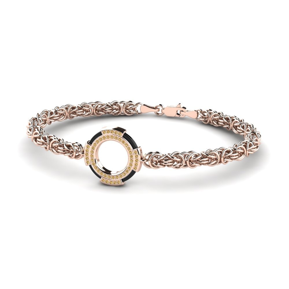 14ct Rose Gold Brown Diamond Men's Bracelet Deforge