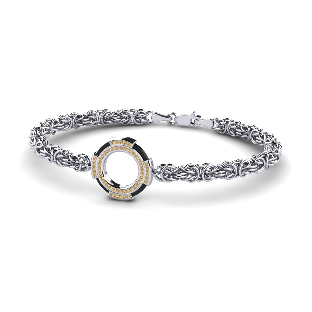 950 Palladium Brown Diamond Men's Bracelet Deforge