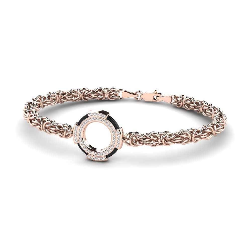 14ct Rose Gold White sapphire Men's Bracelet Deforge
