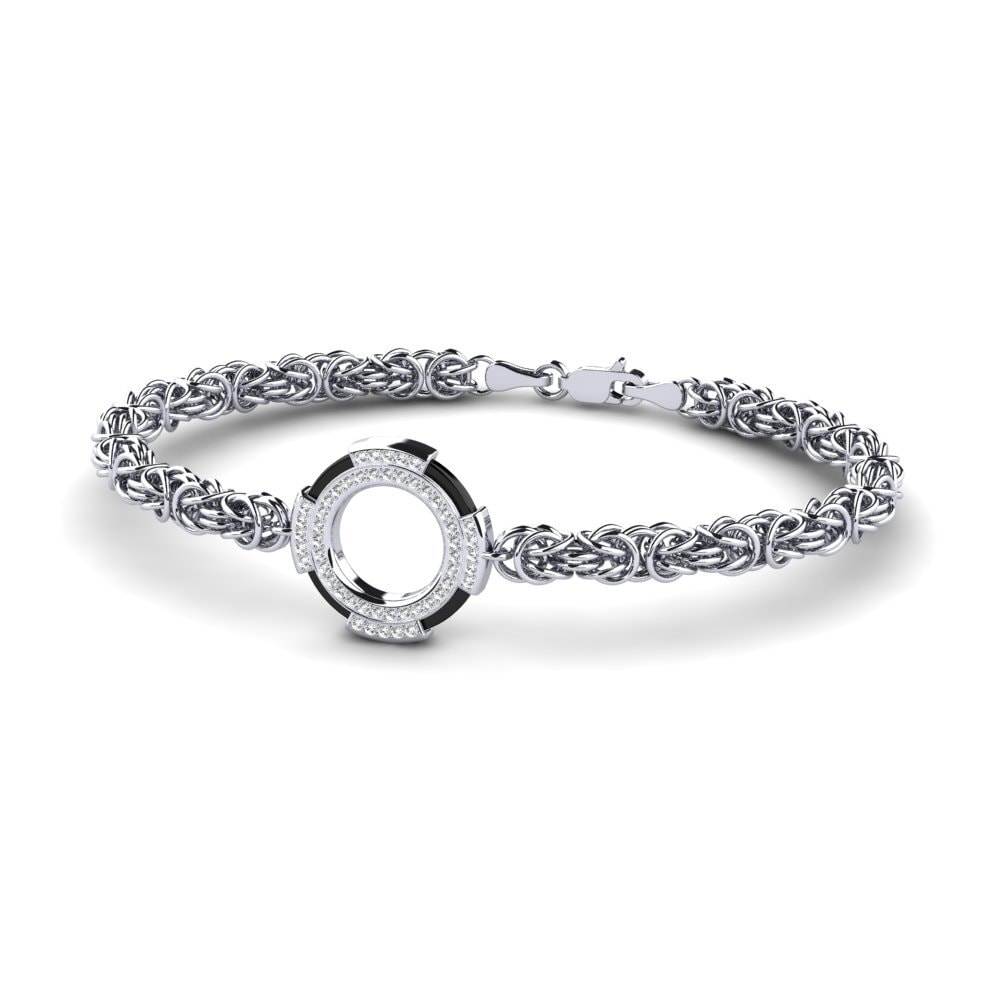 14ct White Gold White sapphire Men's Bracelet Deforge