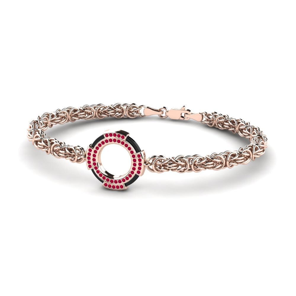 18k Oro Rosa Rubí Pulsera para hombre Deforge