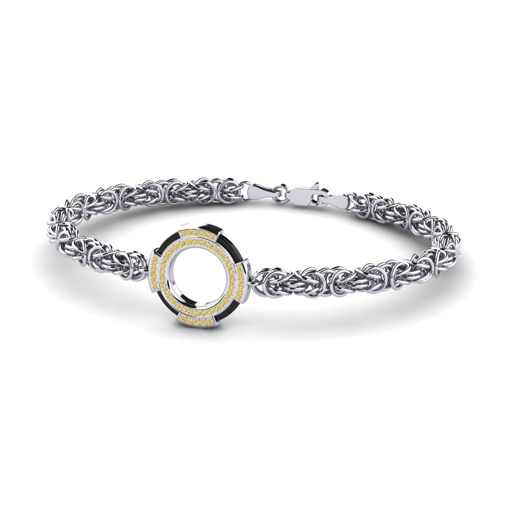 950 Palladium Yellow Diamond Men's Bracelet Deforge