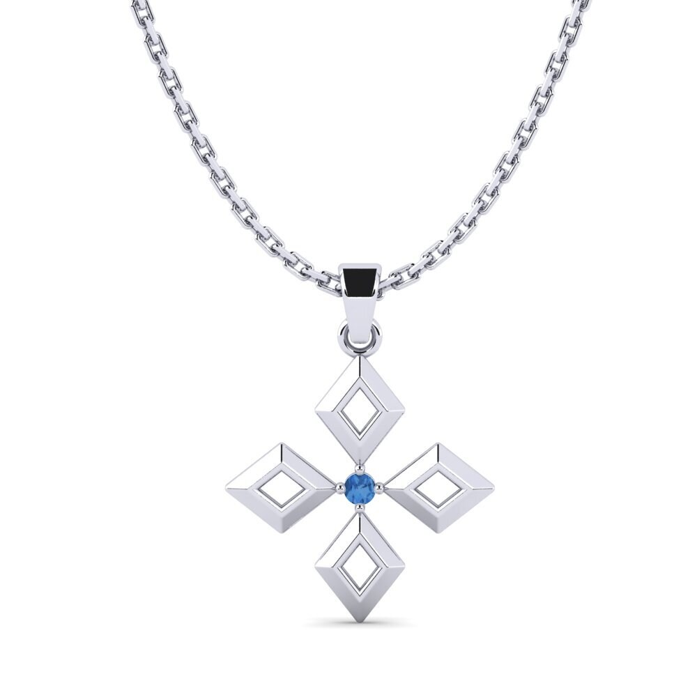 Circonita Azul Oscuro Colgante de Mujer Deft