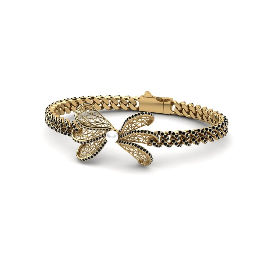 Vàng 14K Đá Sapphire Đen Vòng tay nữ Defterre