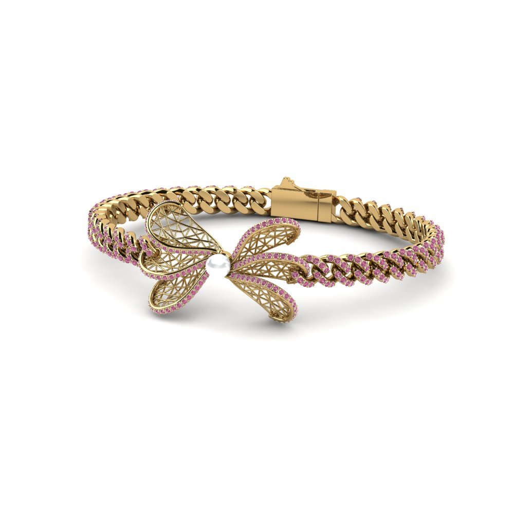 Gelbgold 585 Rhodolit-Granat Damen armband Defterre