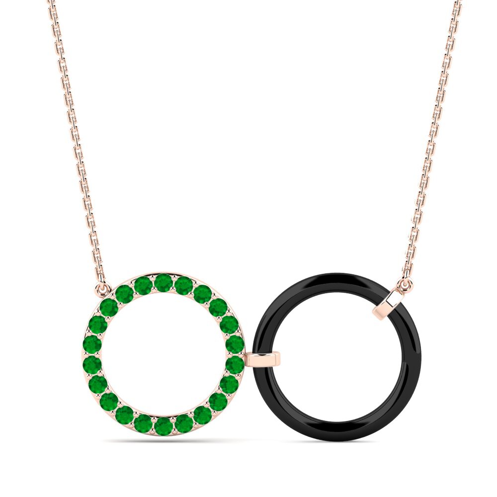9ct Rose Gold Emerald Women's Necklace Deibel