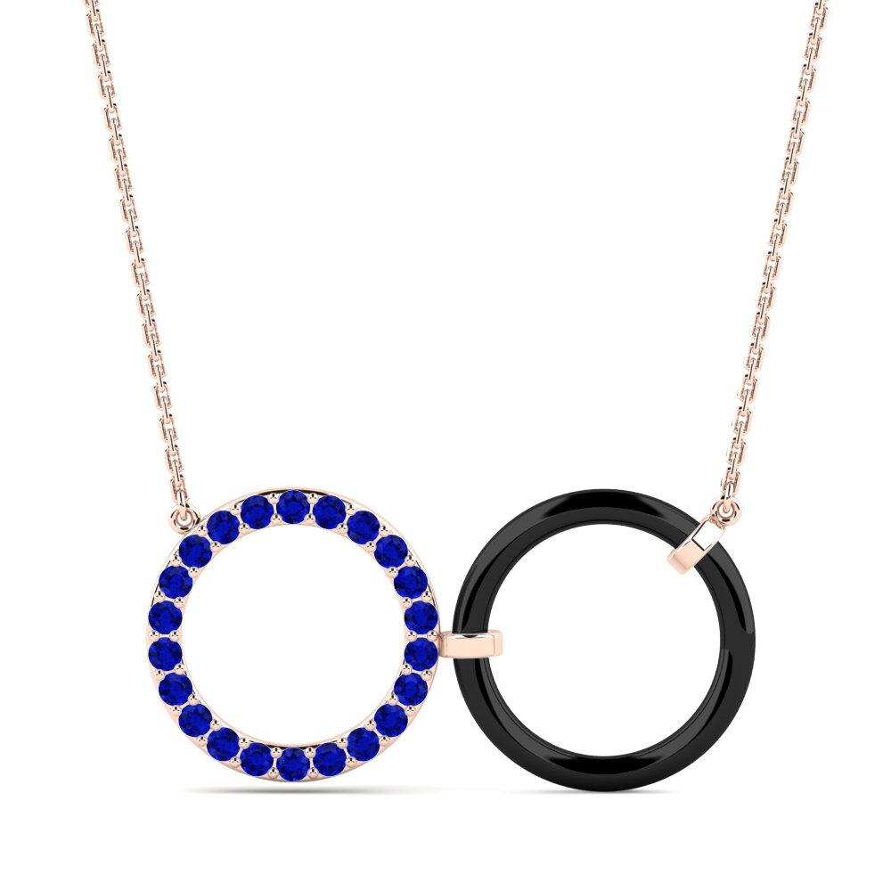9ct Rose Gold Sapphire Women's Necklace Deibel