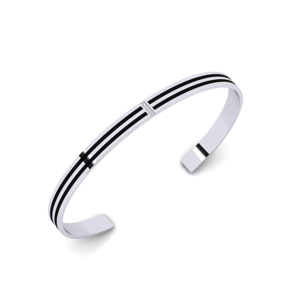 14ct White Gold Diamond Men's Bracelet Delaver