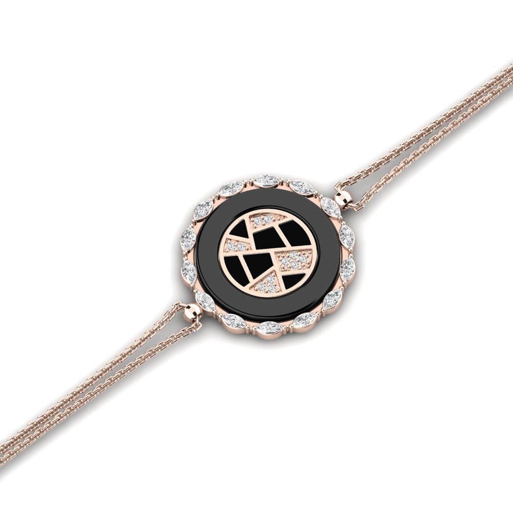 18k Oro Rosa Zafiro blanco Pulsera de Mujer Delay