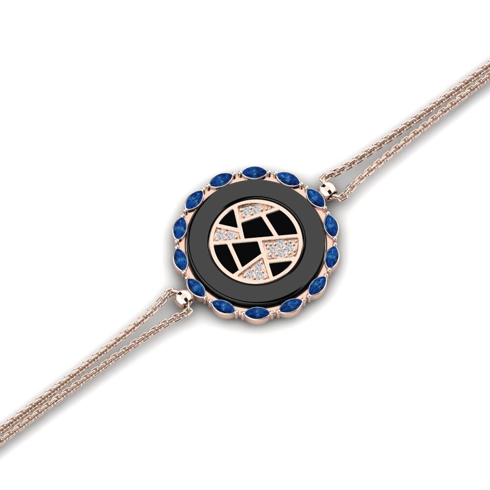 14K Rose Gold Dark Blue Zirconia Bracelet Delay