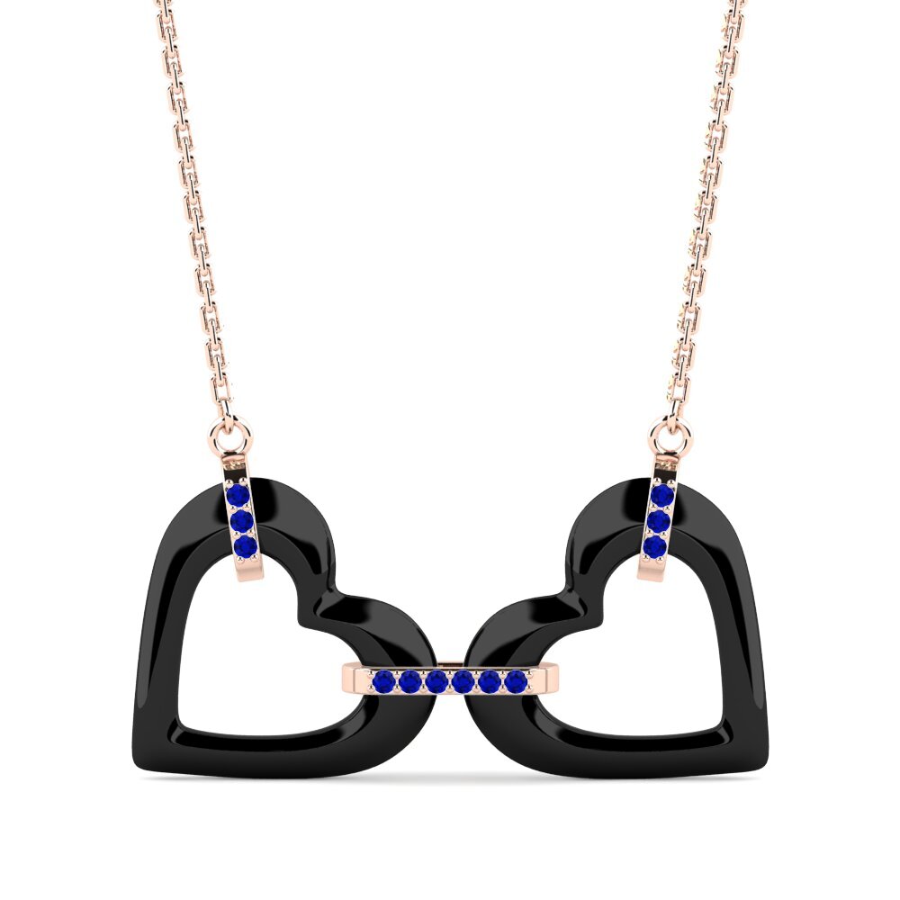 9ct Rose Gold Sapphire Women's Necklace Delgado
