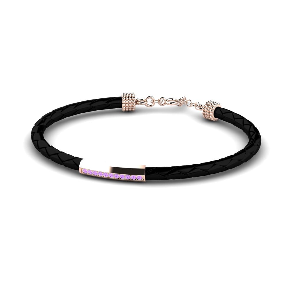9ct Rose Gold Amethyst Men's Bracelet Delibird