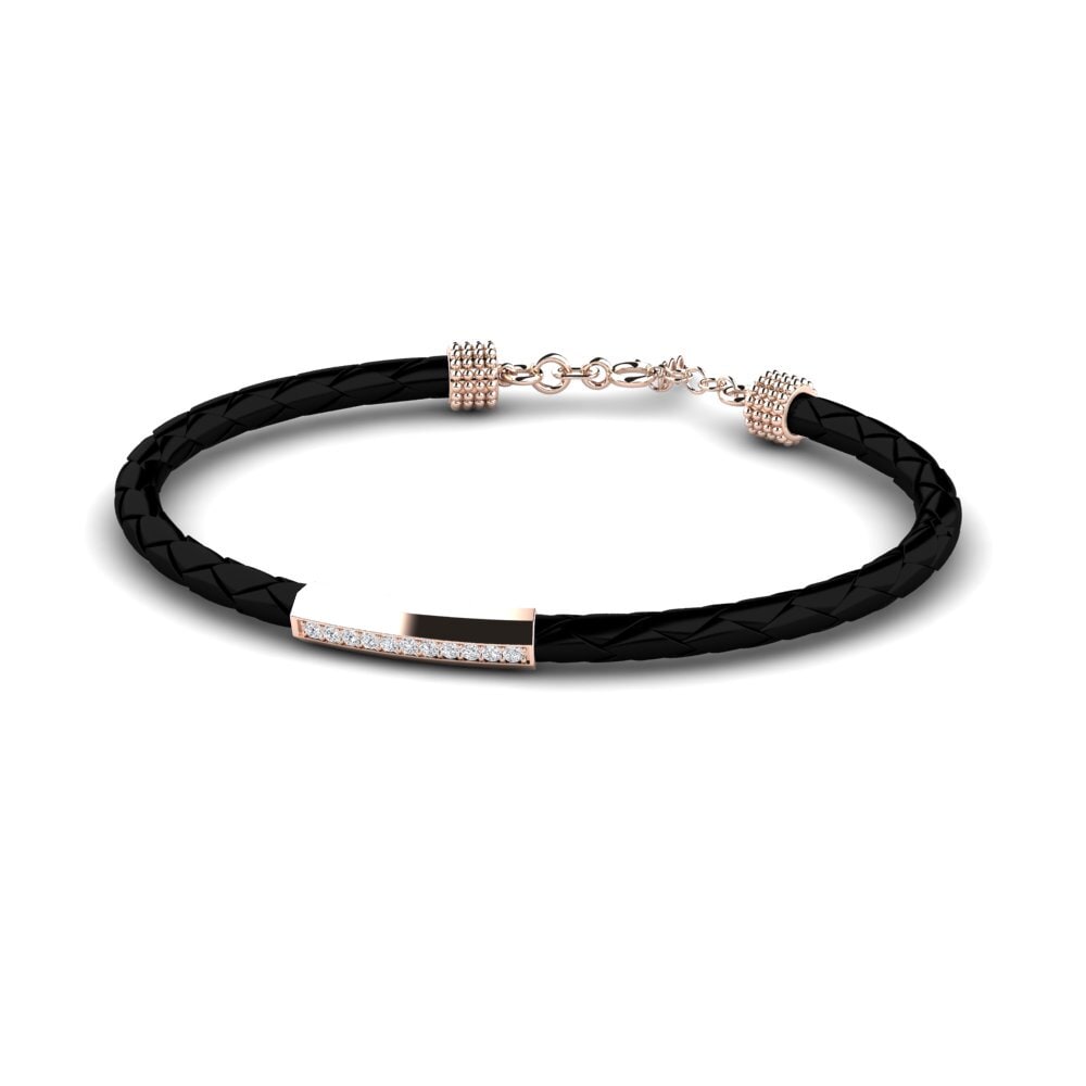 9ct Rose Gold Diamond Men's Bracelet Delibird