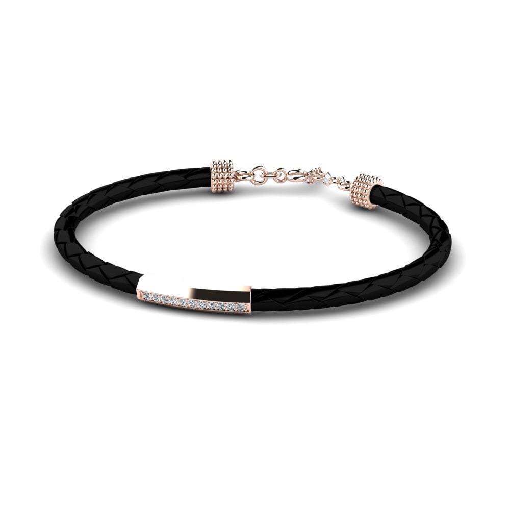 18ct Rose Gold Zirconia Men's Bracelet Delibird