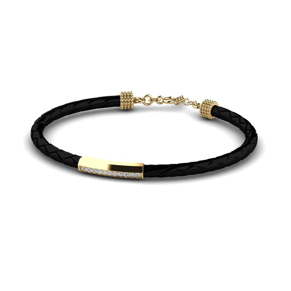 18ct Yellow Gold Zirconia Men's Bracelet Delibird