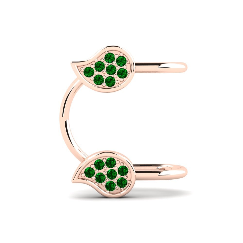 14k Oro Rosa Circonita Verde Pendiente de mujer Delima