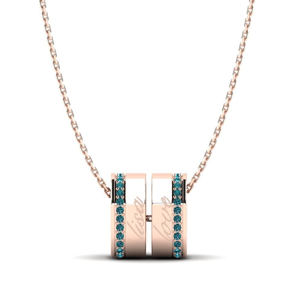 Rotgold 585 Blauer Diamant Damen anhänger Delisa