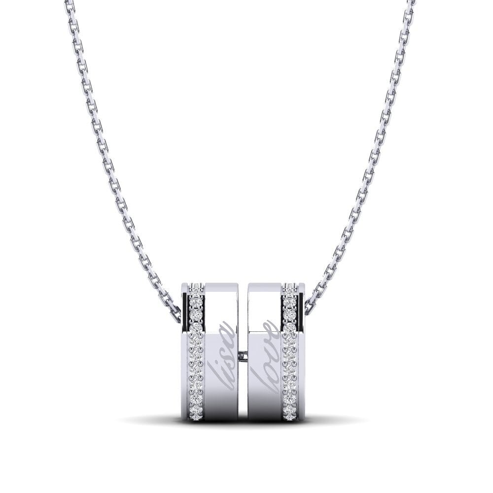 Weiß-Silber Diamant Damen anhänger Delisa