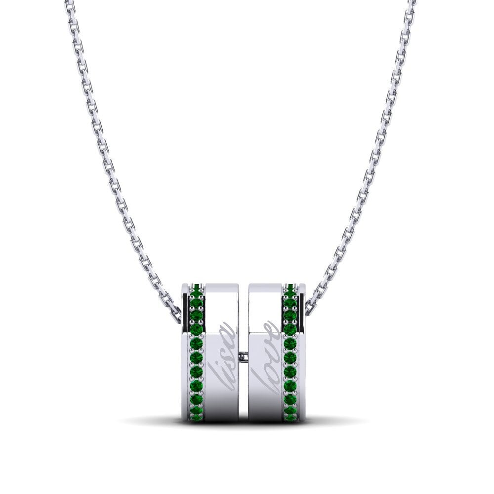 Plata 925 Circonita Verde Colgante de Mujer Delisa