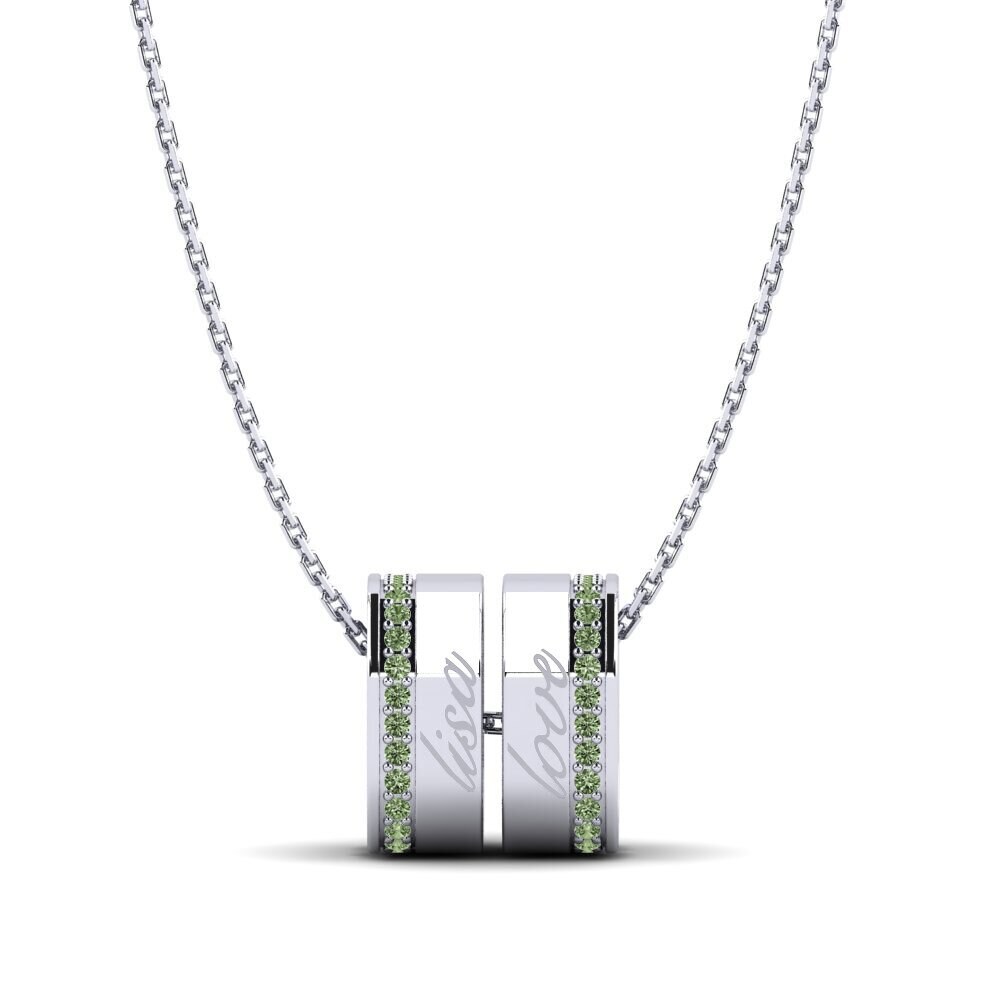 Weiß-Silber Grüner Diamant Damen anhänger Delisa